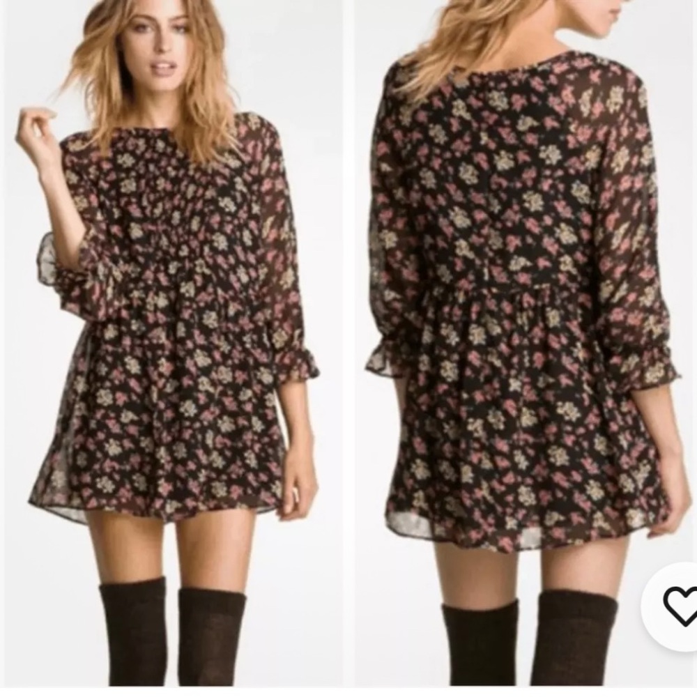 Free People Size 4 Ditsy Floral Mini Tunic Whimsical Dress Fairy Grunge